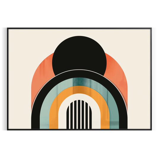 space boho wall art bold black orange abstract designs captivating poster perfect statement piece unique gift interior aesthetic sizes A4 cm A0