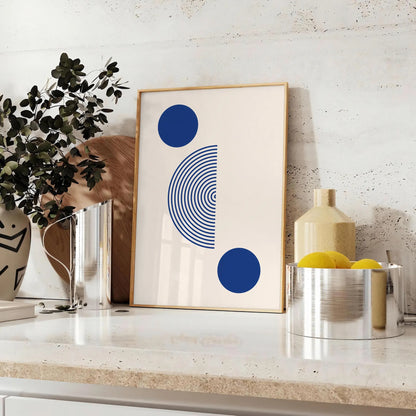 space captivating boho print poster abstract art gray blue hues unique wall perfect gift lover sizes A4 cm giant A0