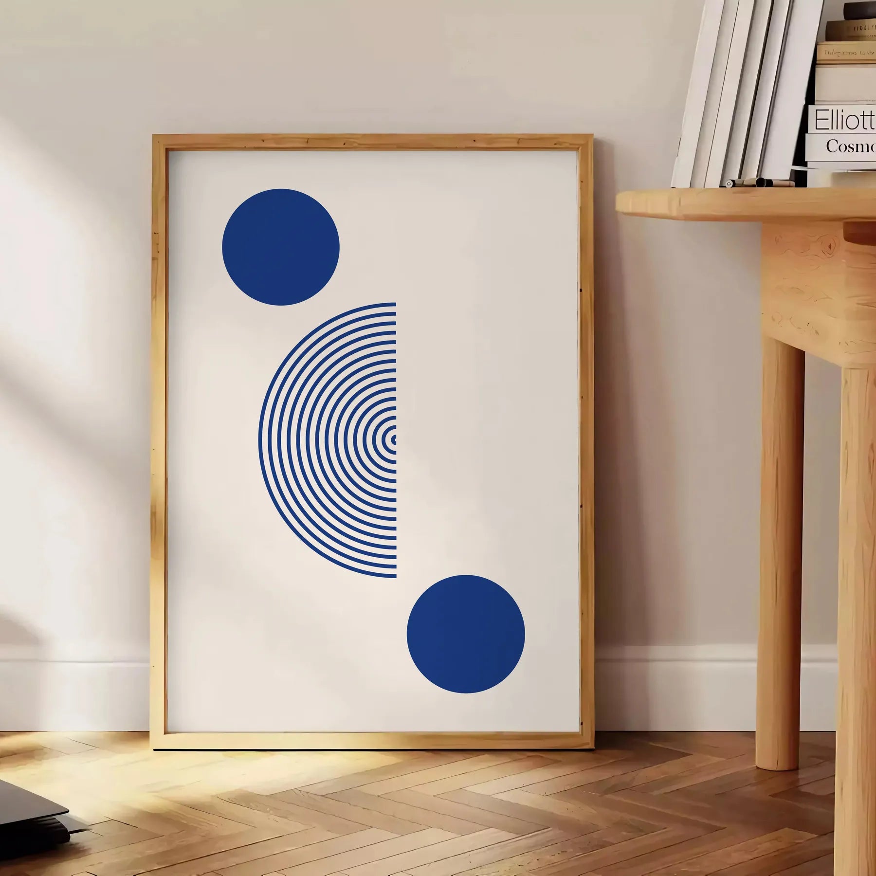 space captivating boho print poster abstract art gray blue hues unique wall perfect gift lover sizes A4 cm giant A0