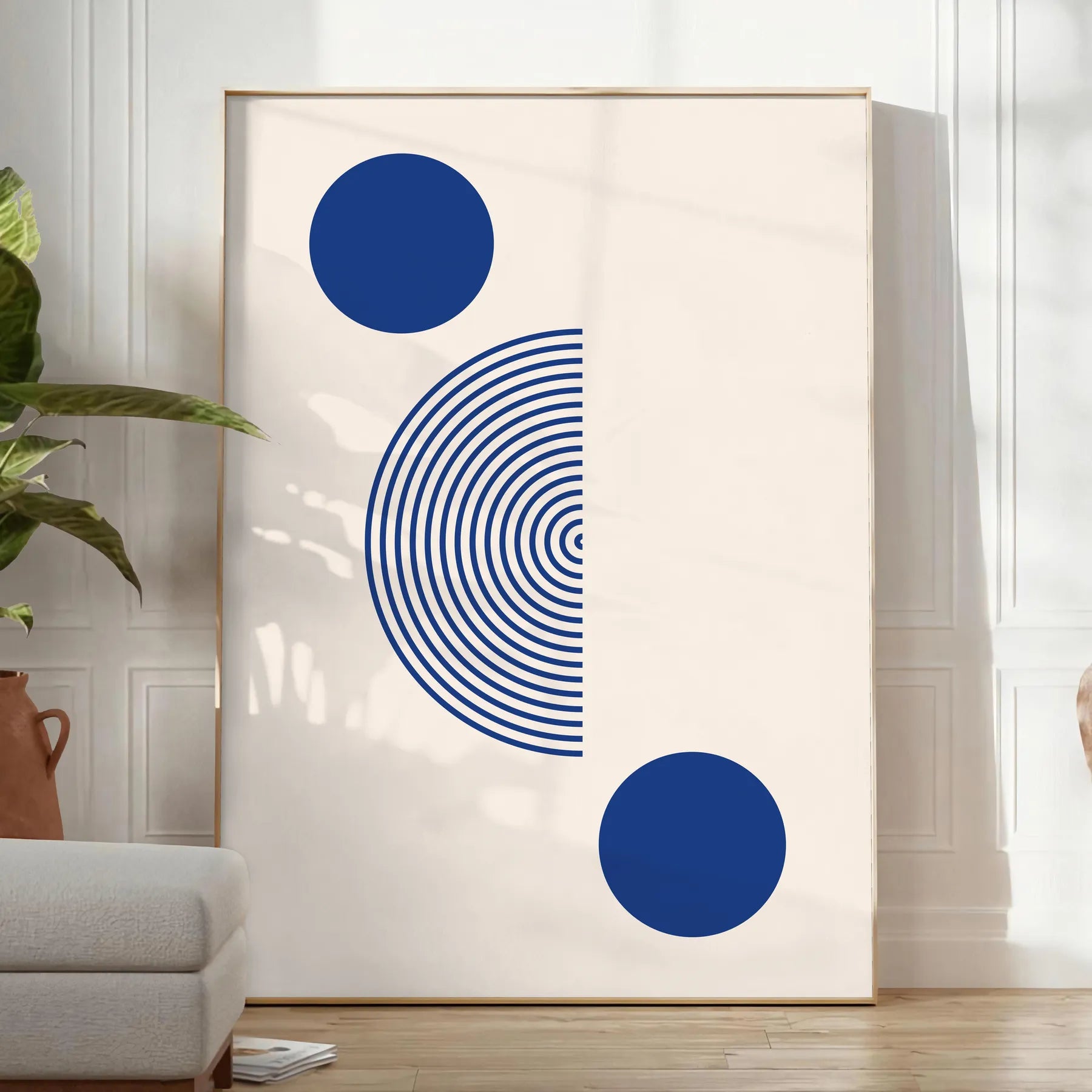 space captivating boho print poster abstract art gray blue hues unique wall perfect gift lover sizes A4 cm giant A0