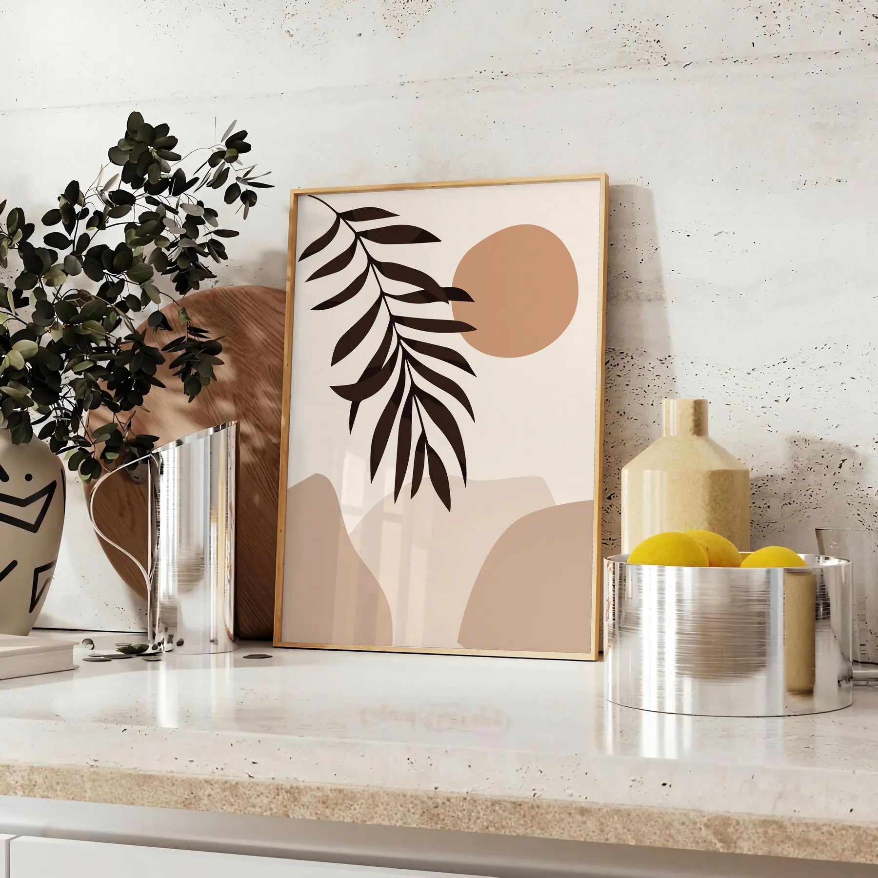 space Boho Print Poster black orange tones Abstract Art 16 design essence modern elegance perfect wall addition unique gift different options