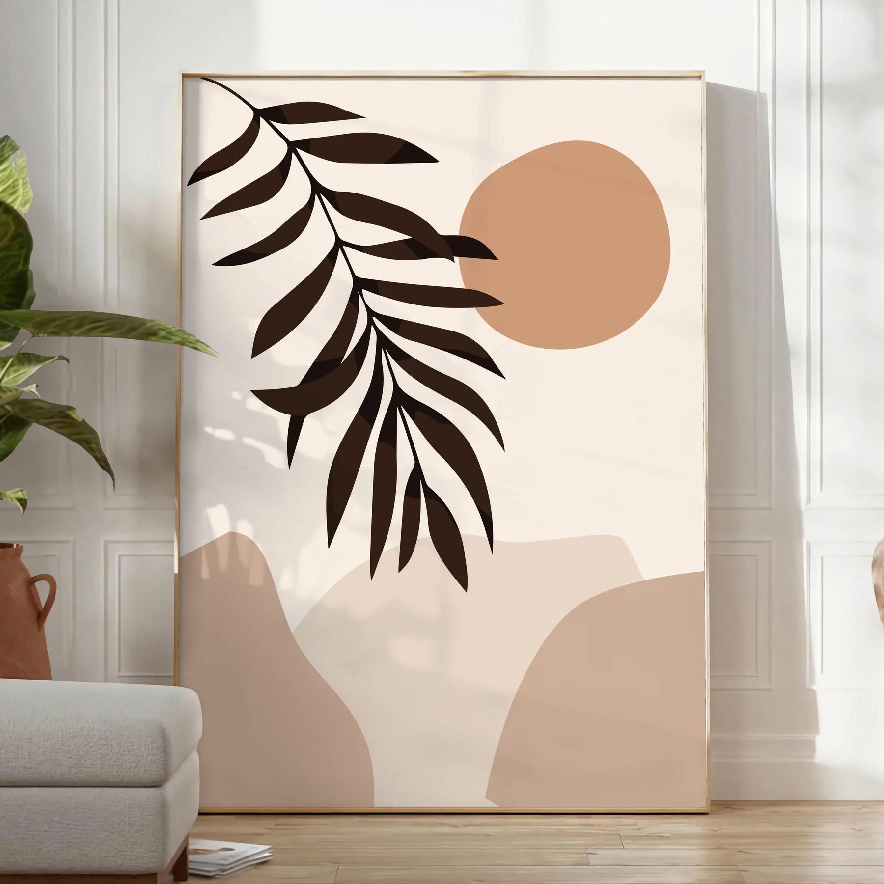 space Boho Print Poster black orange tones Abstract Art 16 design essence modern elegance perfect wall addition unique gift different options