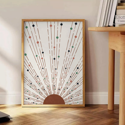 space Boho Print Poster stunning abstract art serene gray green hues captivating wall perfect gift lovers artwork touch elegance decor