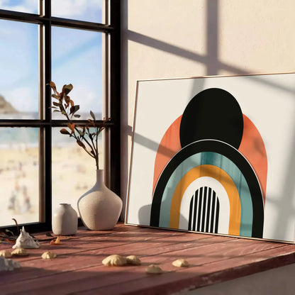 space boho wall art bold black orange abstract designs captivating poster perfect statement piece unique gift interior aesthetic sizes A4 cm A0