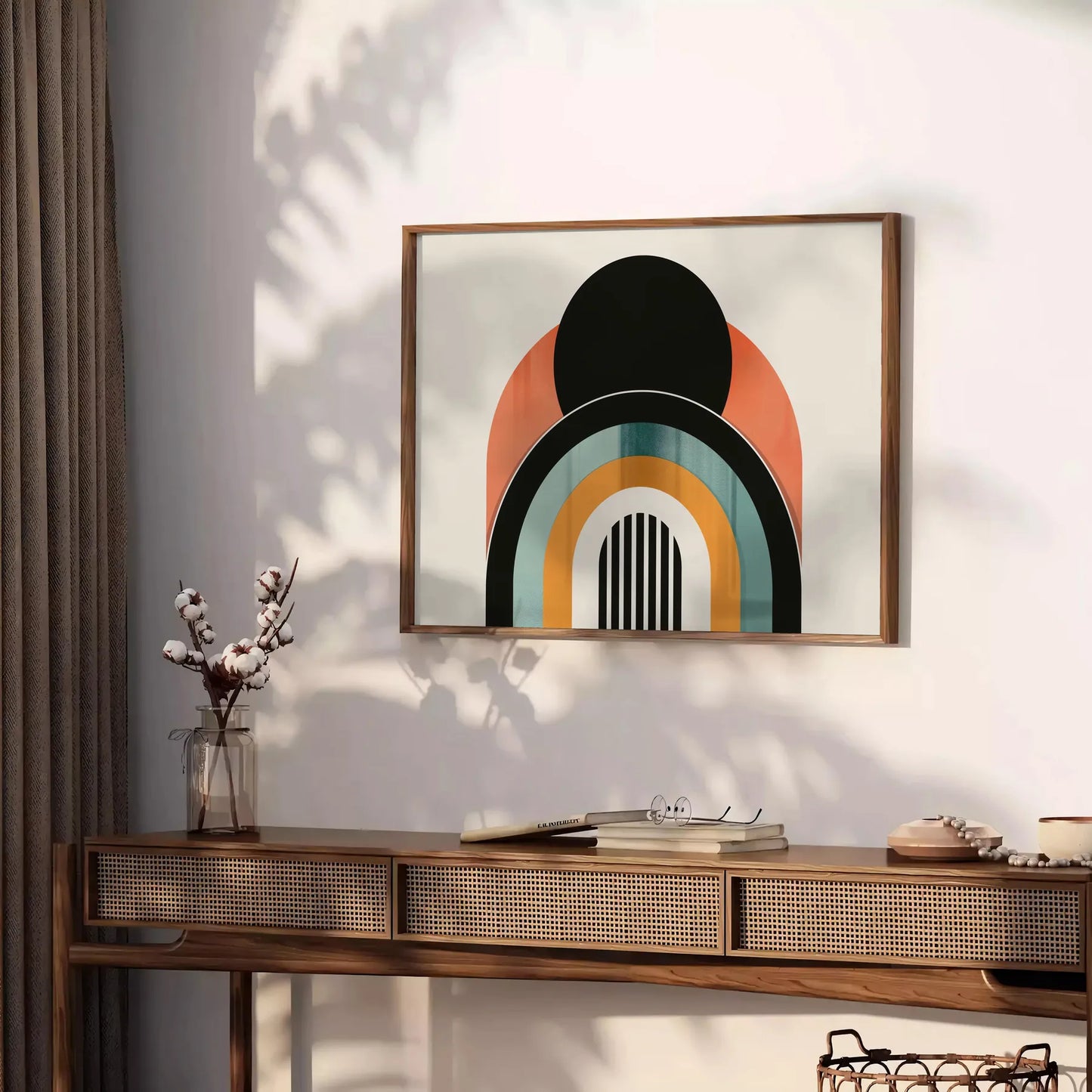 space boho wall art bold black orange abstract designs captivating poster perfect statement piece unique gift interior aesthetic sizes A4 cm A0