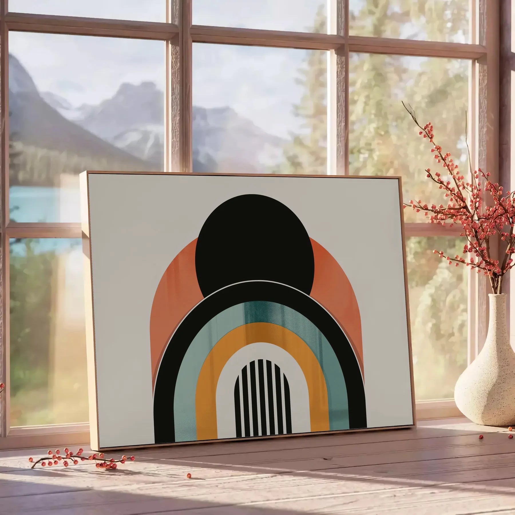 space boho wall art bold black orange abstract designs captivating poster perfect statement piece unique gift interior aesthetic sizes A4 cm A0