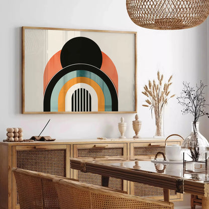 space boho wall art bold black orange abstract designs captivating poster perfect statement piece unique gift interior aesthetic sizes A4 cm A0